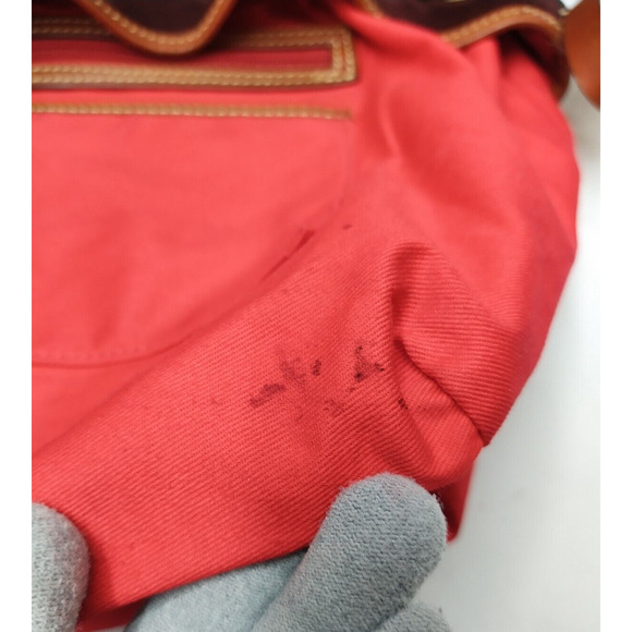 Dooney & Bourke Burgundy Suede Leather Drawstring Bucket Shoulder Bag - Picture 15 of 16